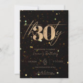 Minimalistisch Manuscript Black en Gold 30th Birth Kaart (Voorkant)