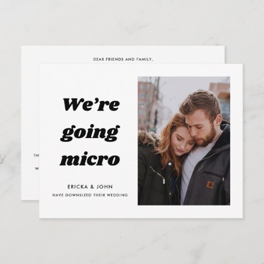 Minimalistisch Manuscript Downsized Uitnodiging va (Voorkant / Achterkant)