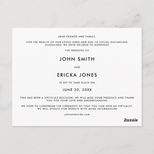 Minimalistisch Manuscript Downsized Uitnodiging va (Achterkant)