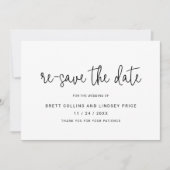 Minimalistisch Manuscript Modern Zwarte Veranderin Aankondiging (Voorkant)