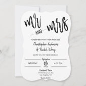 Minimalistisch Manuscript Mr en Mrs Wedding Kaart (Voorkant)