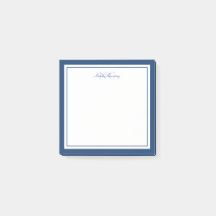 Minimalistisch Manuscript Navy Blue Two Border Mon