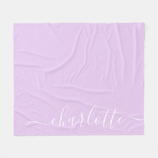 Minimalistisch Manuscript Persoonlijke Naam in Lav Fleece Deken (Voorkant (Horizontaal))