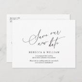 Minimalistisch Manuscript, Uitstel van de uitnodig Briefkaart (Voorkant / Achterkant)