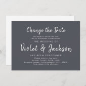 minimalistisch manuscript verandert de datumuitste kaart (Voorkant / Achterkant)