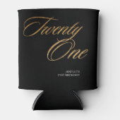 Minimalistisch Manuscript Zwart en Goud 21st Dag Blikjeskoeler (Voorkant)