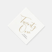 Minimalistisch Manuscript Zwart en Goud 21st Dag Servet (Hoek)