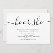 Minimalistisch Manuscript zwart-wit Geslacht Kaart (Voorkant)