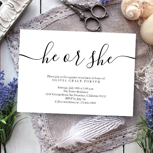 Minimalistisch Manuscript zwart-wit Geslacht Kaart