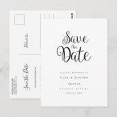 Minimalistisch Manuscript zwart-wit sparen de Datu Briefkaart (Voorkant / Achterkant)