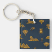 Minimalistisch marine en antiek gouden Egyptisch p Sleutelhanger (voorkant)