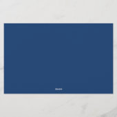 Minimalistisch marineblauw 2-grensmonogram briefpapier (Achterkant)