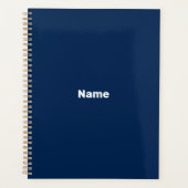 Minimalistisch marineblauw aangepaste tekst jaar m planner (Voorkant)