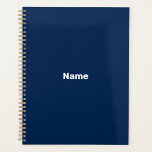 Minimalistisch marineblauw aangepaste tekst jaar m planner