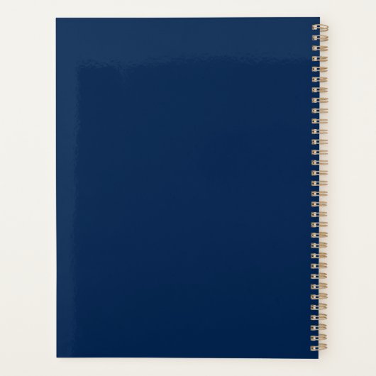 Minimalistisch marineblauw aangepaste tekst jaar m planner (Achterkant)