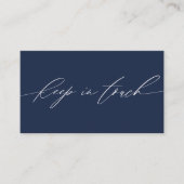 Minimalistisch marineblauw Blijf in contact of nee Visitekaartje (Voorkant)