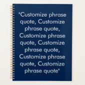 Minimalistisch marineblauw en wit aangepaste tekst planner (Voorkant)
