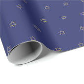 Minimalistisch marineblauw goud Star of David patr Cadeaupapier (Rol Hoek)