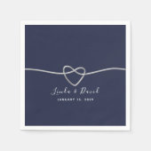 Minimalistisch marineblauw huwelijk Napkins Servet (Voorkant)