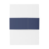 Minimalistisch marineblauw met witte monogrammen b uitnodigingen wikkel (Achterkant Voorbeeld)