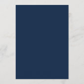 Minimalistisch marineblauw modern script bruiloft  menu (Achterkant)