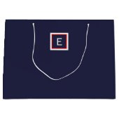 Minimalistisch marineblauw monogram grote geschenk groot cadeauzakje (Voorkant)