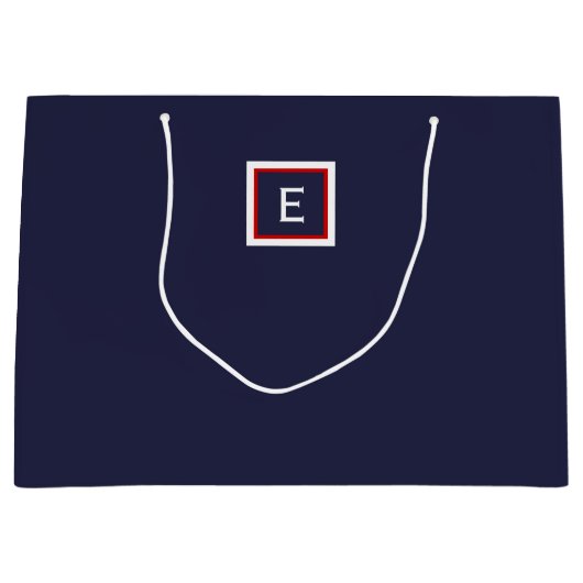 Minimalistisch marineblauw monogram grote geschenk groot cadeauzakje (Voorkant)