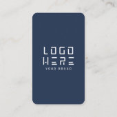 Minimalistisch marineblauw QR code verbind met ons Visitekaartje (Achterkant)