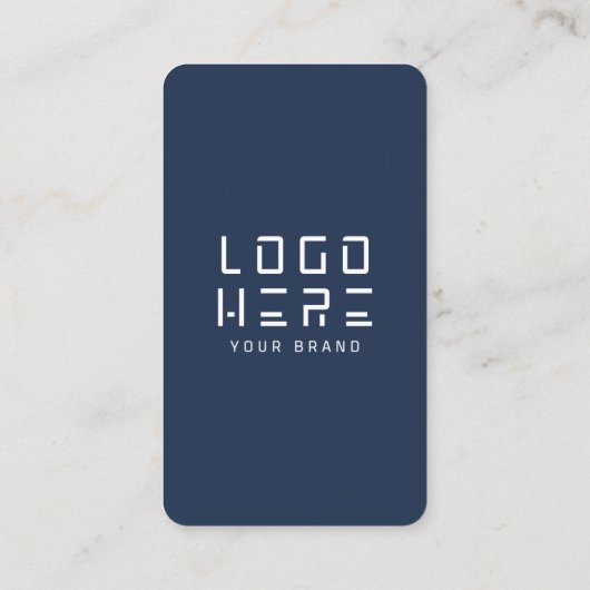 Minimalistisch marineblauw QR code verbind met ons Visitekaartje (Achterkant)