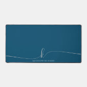 Minimalistisch marineblauw schrift kalligrafie mon bureaumat (Voorkant)