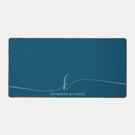 Minimalistisch marineblauw schrift kalligrafie mon bureaumat