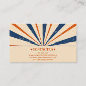 Minimalistisch marineblauw Sinaasappel strepen ret Visitekaartje (Achterkant)