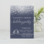 Minimalistisch marineblauw sneeuwfeestje corporate kaart (Staand voorkant)