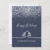 Minimalistisch marineblauw sneeuwfeestje corporate kaart (Achterkant)