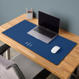 Minimalistisch marineblauw twee monogram Kantoor Bureaumat