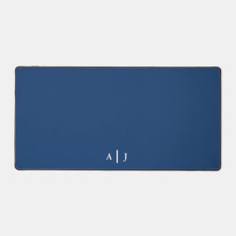 Minimalistisch marineblauw twee monogram Kantoor Bureaumat