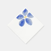 Minimalistisch marineblauw Waterverf bloemen Servet (Hoek)