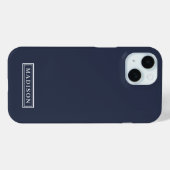 Minimalistisch marineblauw wit gepersonaliseerde n Case-Mate iPhone case (Achterkant (horizontaal))