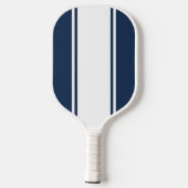 Minimalistisch marineblauw wit streep modern monog pickleball paddle (Achterkant)