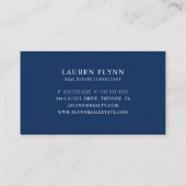 Minimalistisch marinegegreneerde makelaar voor onr visitekaartje (Achterkant)