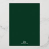 Minimalistisch marineloongroen goud folie uitnodiging (Achterkant)