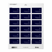 Minimalistisch marinemaand blauw retourneringslabe etiket (Full Sheet)