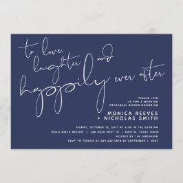 Minimalistisch marineschrift voor bruiloft kaart