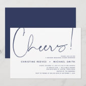 Minimalistisch marineschrift voor bruiloft kaart (Voorkant / Achterkant)