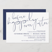 Minimalistisch marineschrift voor bruiloft kaart (Voorkant / Achterkant)