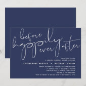 Minimalistisch marineschrift voor bruiloft kaart (Voorkant / Achterkant)