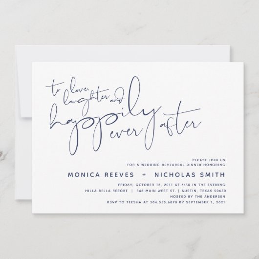 Minimalistisch marineschrift voor bruiloft kaart (Voorkant)