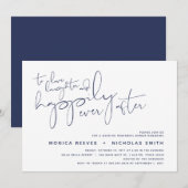 Minimalistisch marineschrift voor bruiloft kaart (Voorkant / Achterkant)