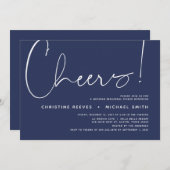 Minimalistisch marineschrift voor bruiloft kaart (Voorkant / Achterkant)