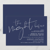 Minimalistisch marineschrift voor bruiloft kaart (Voorkant / Achterkant)